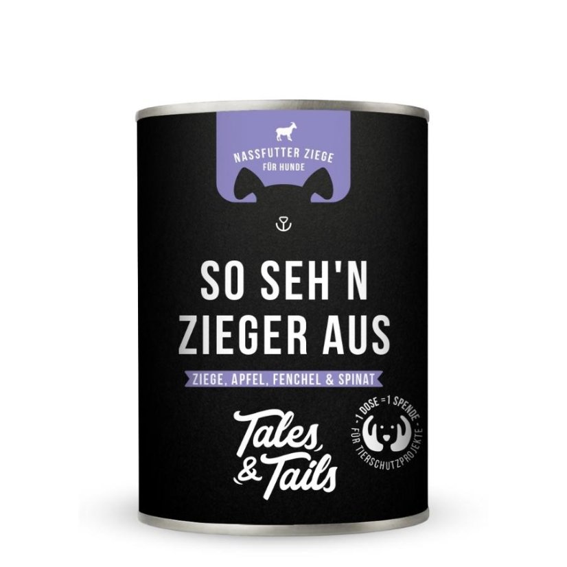 Tales&Tails – kozí maso, jablko, fenykl a špenát - Velikost balení: 400 g